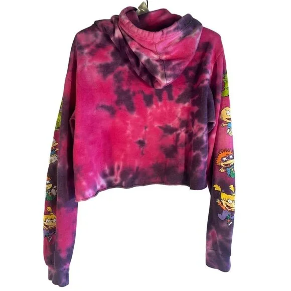Y2K Nickelodeon Rugrats Tie-Dye Cropped Hoodie S - Picture 2 of 7